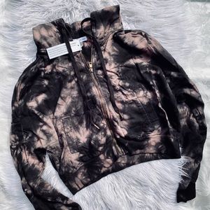 Young fabulous and broke Pink Black Tie Dye hoddie